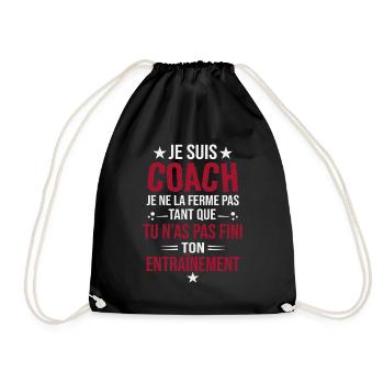 Je suis coach je ne la ferme pas tant que tu n’as  - Sac de sport léger - noir - Devant