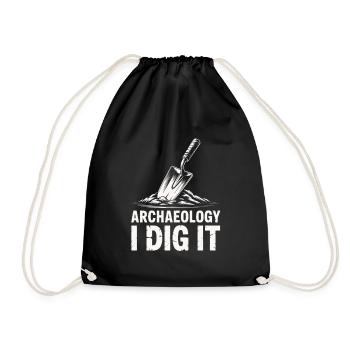 Archaeology I Dig It - Drawstring Bag - black - Front
