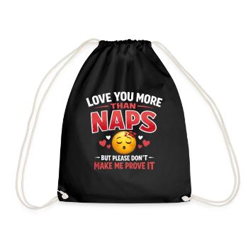 Funny Napping Sleep Lazy Tired Nap Time Humor - Drawstring Bag - black - Front