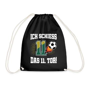 Ich Schiess 11. Tor Lustig 11. Geburtstag Fußball - Turnbeutel - Schwarz - Vorne