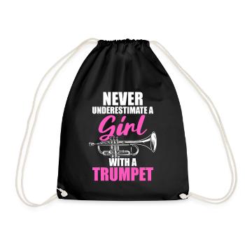 Une fille avec un trompettiste - Sac de sport léger - noir - Devant