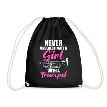 Une fille avec un trompettiste - Sac de sport léger - noir - Devant