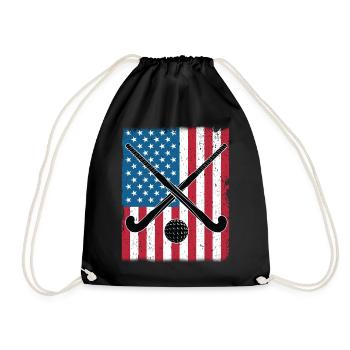 Drapeau USA de hockey sur gazon - Sac de sport léger - noir - Devant