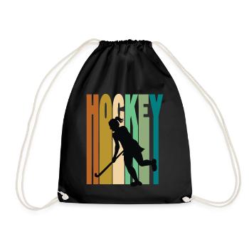 Hockey sur gazon féminin rétro vintage - Sac de sport léger - noir - Devant