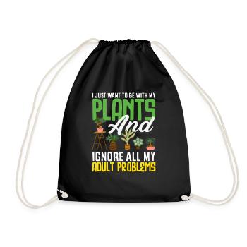 Ignore my problems as an adult funny - Drawstring Bag - black - Front