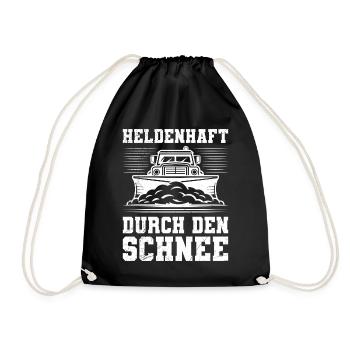 Snow clearing HEROICALLY THROUGH THE SNOW - Drawstring Bag - black - Front