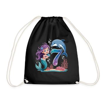 Sirène 7e ans - Sac de sport léger - noir - Devant