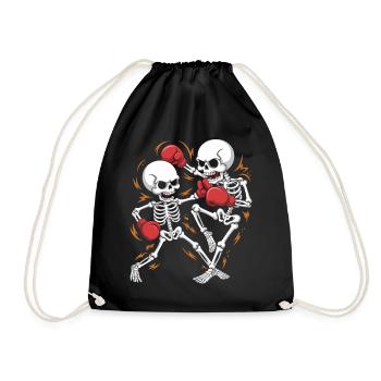 Boxing skeletons in bone rhythm - Drawstring Bag - black - Front