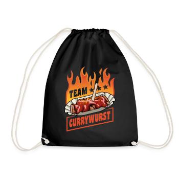 Team Currywurst | Fast Food Flames | Cult - Drawstring Bag - black - Front