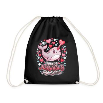 Tu es Narwhaly Génial, jeu de mots mignon sur Narwhal - Sac de sport léger - noir - Devant