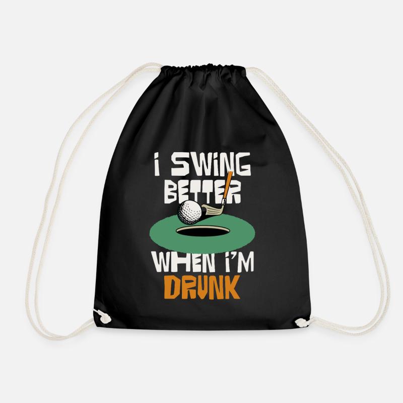 Ich schwinge besser, wenn ich trinke - Turnbeutel - Schwarz
