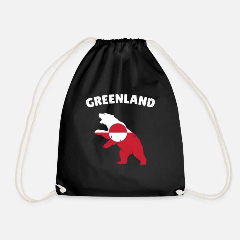 Greenland Arctic Bear - Drawstring Bag - black