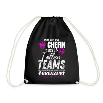 Chefin dieses Tollen Teams Chefin Geschenke - Turnbeutel - Schwarz - Vorne