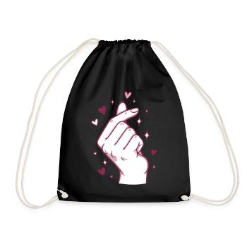 Kpop Koreanische Musik Niedliche Finger Herz Liebe Korea - Turnbeutel - Schwarz - Vorne