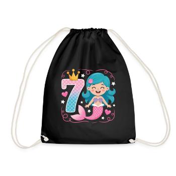 Sirène 7e ans - Sac de sport léger - noir - Devant