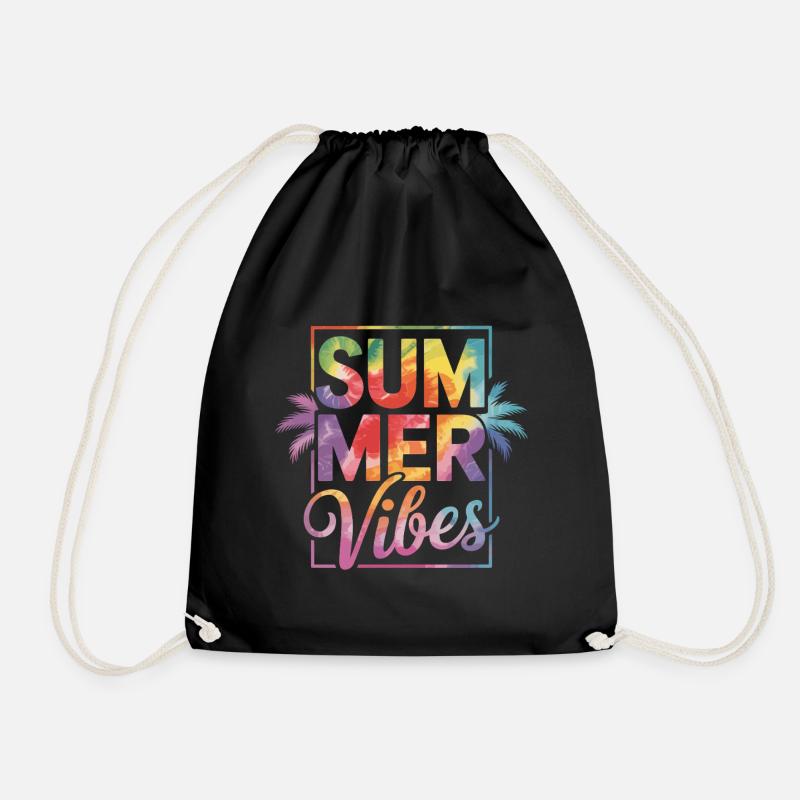 Summer Vibes - Drawstring Bag - black