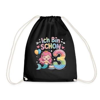I'm already 3 Mermaid Birthday - Drawstring Bag - black - Front