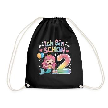 I'm Already 2 Mermaid Birthday - Drawstring Bag - black - Front
