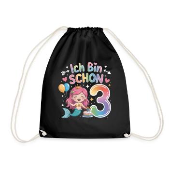 I'm already 3 Mermaid Birthday - Drawstring Bag - black - Front