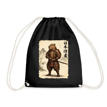 Samurai, Capybara, Japanische Kunst, Anime - Turnbeutel - Schwarz - Vorne