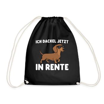 Renteneintritt Ich dackel jetzt in Rente - Turnbeutel - Schwarz - Vorne
