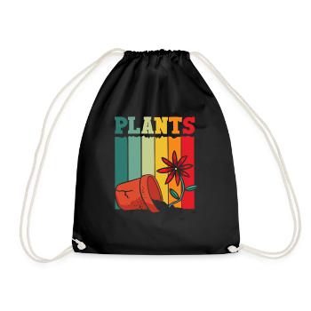 Plants Plant Lover Retro Gardening - Drawstring Bag - black - Front