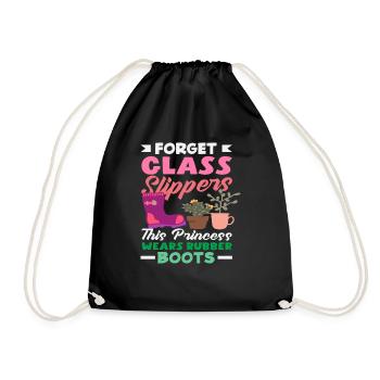 Plant Lover Glass Slippers Princess - Drawstring Bag - black - Front