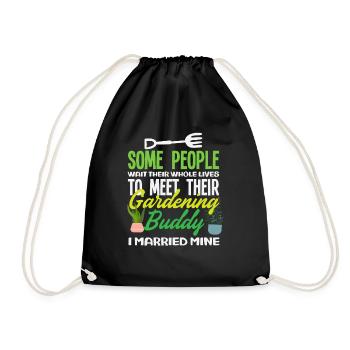 Plant Lover Gardening Buddy Gardener - Drawstring Bag - black - Front