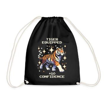 Tiger-Loadout: +10 Selbstvertrauen | Tiger - Turnbeutel - Schwarz - Vorne