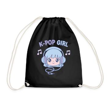 Fille K-Pop Mignonne Musique Kpop Coréenne Fille Anime - Sac de sport léger - noir - Devant