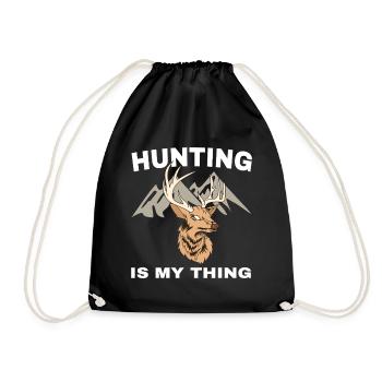 Hunting love: Deer's head in front of mountains - Drawstring Bag - black - Front