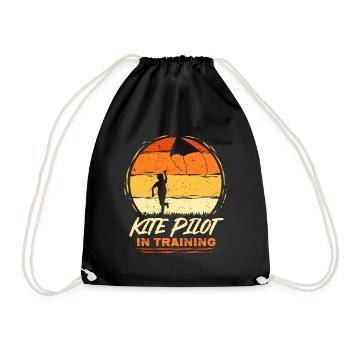 Kite Kite Flying Kite Pilot In Training - Drawstring Bag - black - Front