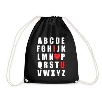 Conception pour la Saint-Valentin – Amour Cadeau Romantique - Sac de sport léger - noir - Devant