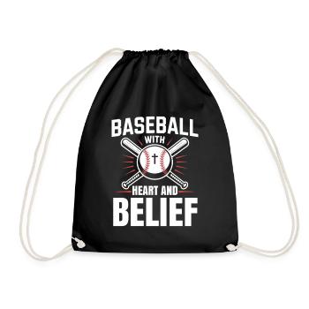 Christlicher Baseballspieler Bibelglaube Jesus Christus - Turnbeutel - Schwarz - Vorne