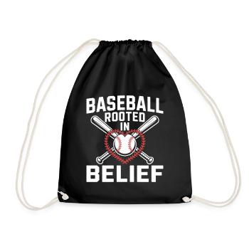 Christlicher Baseballspieler Bibelglaube Jesus Christus - Turnbeutel - Schwarz - Vorne