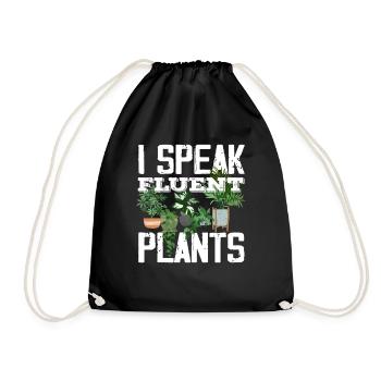 I speak fluently, plants, plant lovers - Drawstring Bag - black - Front