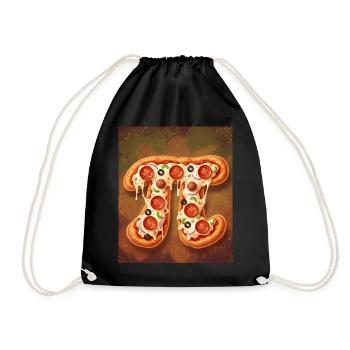 Pi Shape Pizza - Turnbeutel - Schwarz - Vorne