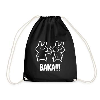 Baka Rabbit Slap Anime Lustiges Japanisches Otaku - Turnbeutel - Schwarz - Vorne