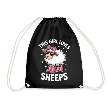 Schafe Sprüche Schaf Lustiges Schafe Geschenk  - Turnbeutel - Schwarz - Vorne