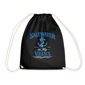 Seamanship Gift for Deckhand Ocean Work - Drawstring Bag - black - Front