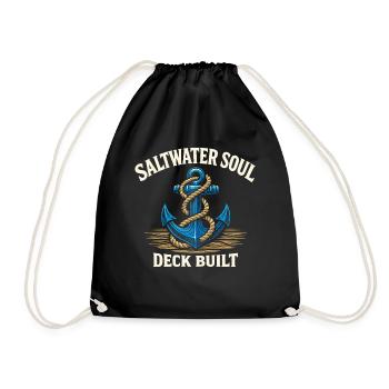 Seamanship Gift for Deckhand Ocean Work - Drawstring Bag - black - Front