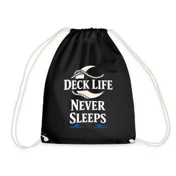 Seamanship Gift for Deckhand Ocean Work - Drawstring Bag - black - Front
