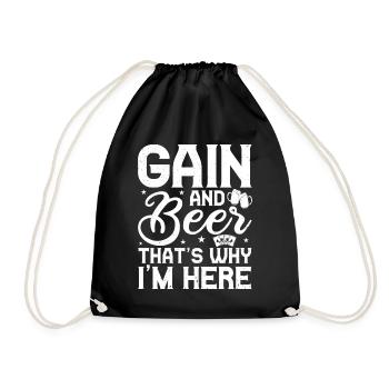 Casino Gambler Gain & Bière C’est pour ça que je suis là - Sac de sport léger - noir - Devant
