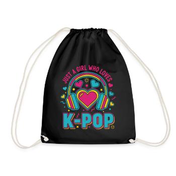 Just a girl, das koreanische K-Pop-Musik liebt - Turnbeutel - Schwarz - Vorne