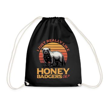 Funny Honey Badger - Turnbeutel - Schwarz - Vorne