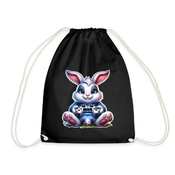 Osterhase Gaming Gamer - Turnbeutel - Schwarz - Vorne