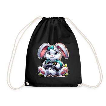 Osterhase Gaming - Turnbeutel - Schwarz - Vorne