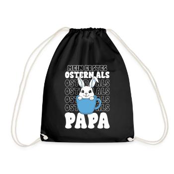 Easter Bunny in Mug Dad - Drawstring Bag - black - Front