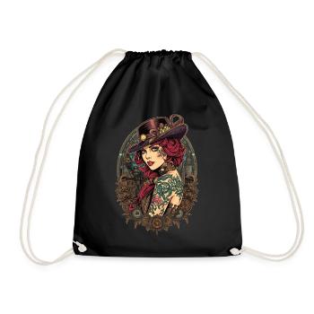Steam Punk Schöne Frauen Steampunk - Turnbeutel - Schwarz - Vorne