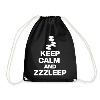 KEEP CALM AND ZZZLEEP, SCHLAFEN GESUND 1aZzzleep - Turnbeutel - Schwarz - Vorne